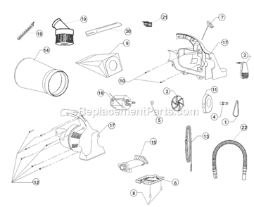 Page A Diagram and Parts List for M08100RED CA Dirt Devil Hand Vacuum